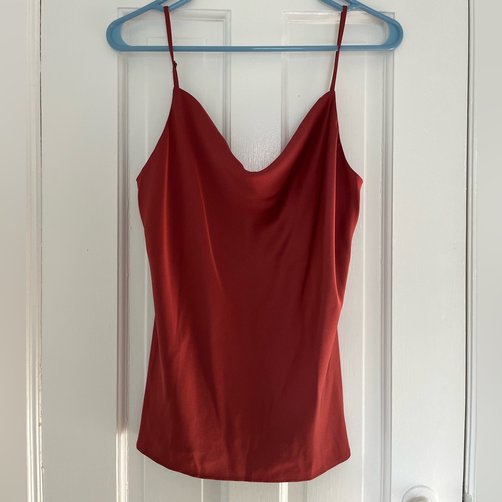 LOFT Cowl Neck Red Camisole Top